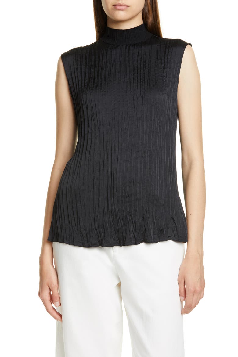 Plissé Shell, Main, color, BLACK