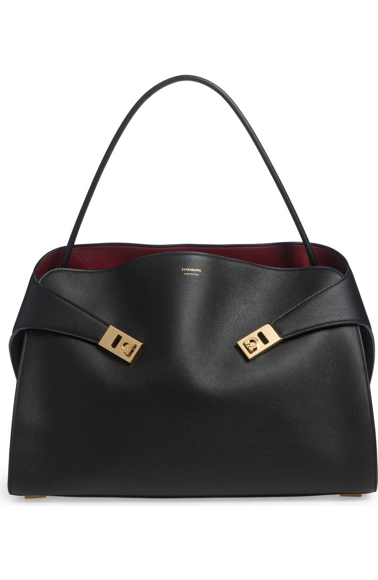 FERRAGAMO Large Hug Bicolor Tote, Main, color,