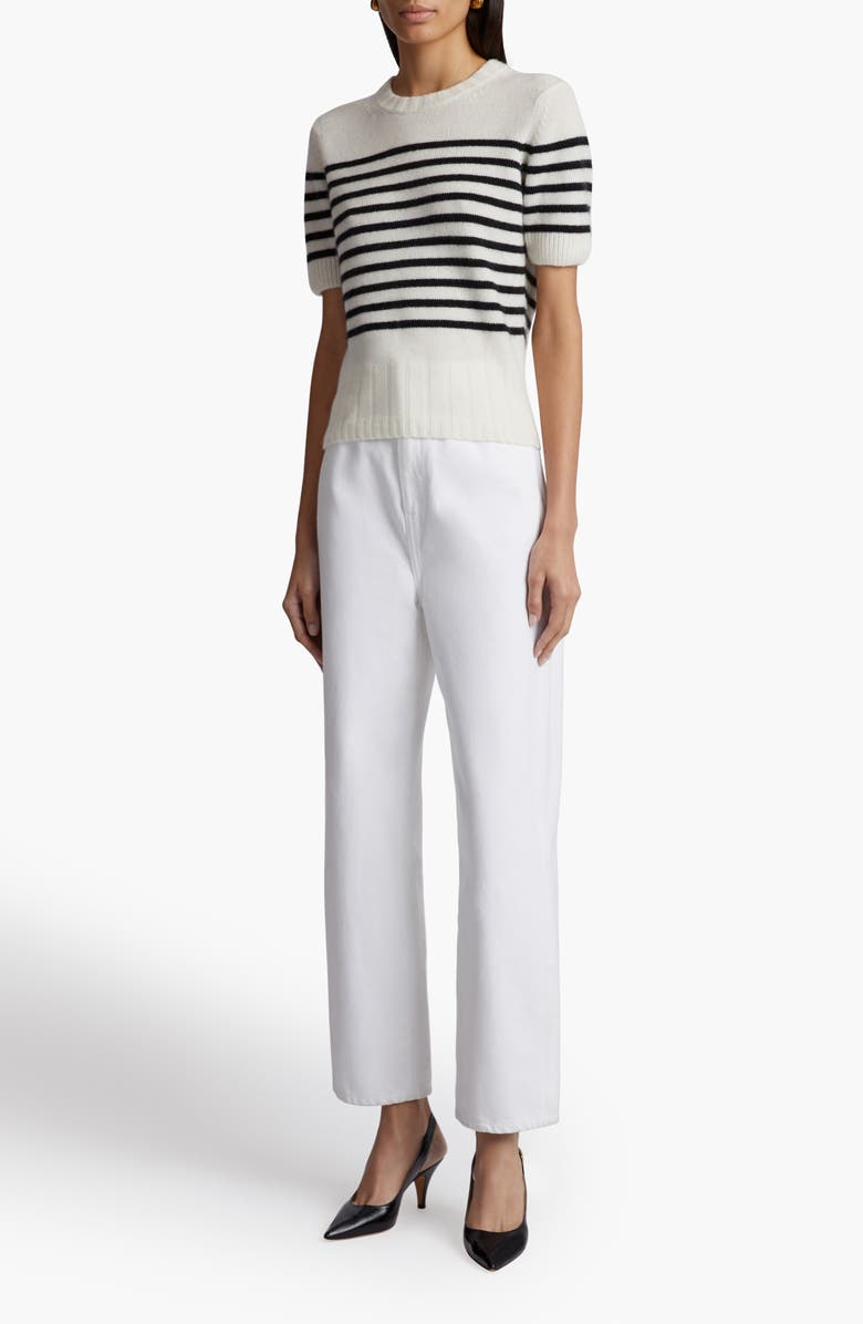 Khaite Luphia Short Sleeve Cashmere Sweater, Alternate, color, 