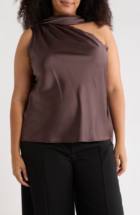 Scarf Detail One Shoulder Top