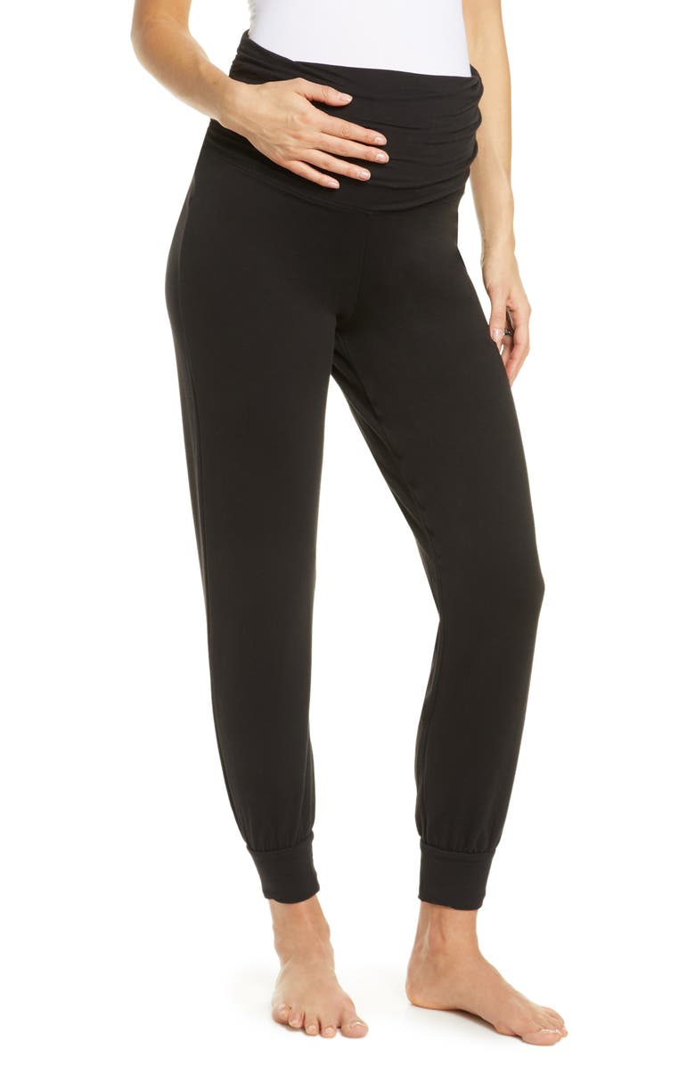 Belabumbum Athleisure Foldover Maternity Joggers, Main, color, 