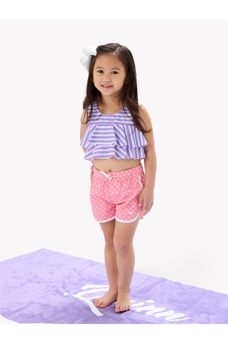 Girls UPF50+ Board Shorts, Alternate, color, Bubblegum Pink Micro Dot