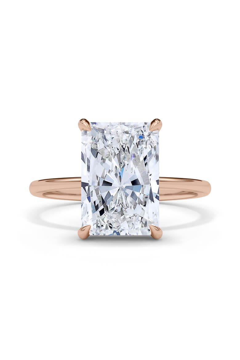 Radiant Cut Lab Created Diamond Ring, Alternate, color, 18K ROSE GOLD