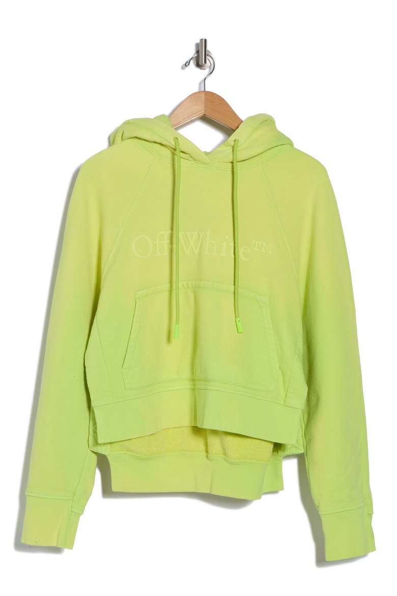 Laundry Logo Graphic Crop Split Hoodie, Alternate, color, GREEN
