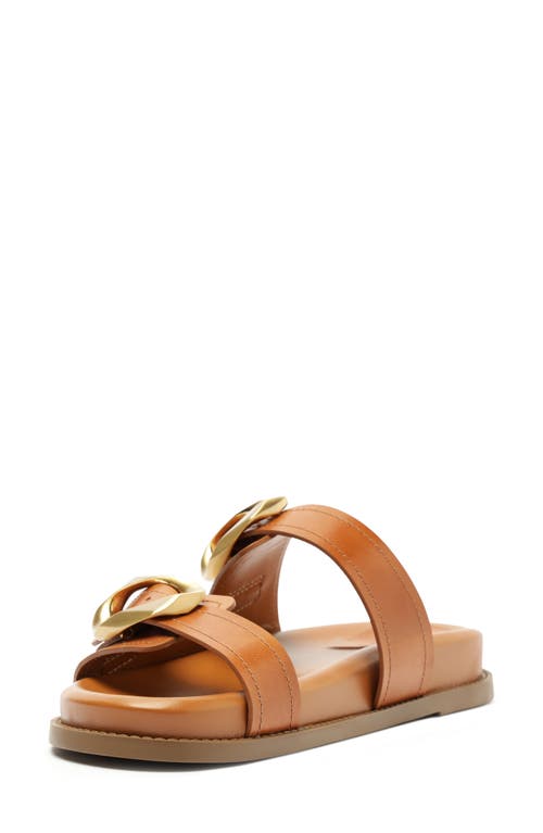 Shop Schutz Olga Buckle Sporty Slide Sandal In Cuoio Brown