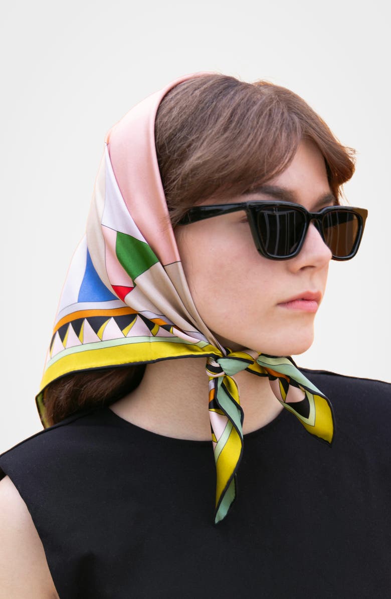 Jessie Zhao New York Double Sided Silk Scarf Of Color Recombination, Alternate, color, Pink