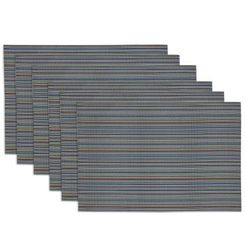 Ocean Blue PVC Micro Stripe Placemat Set/6
