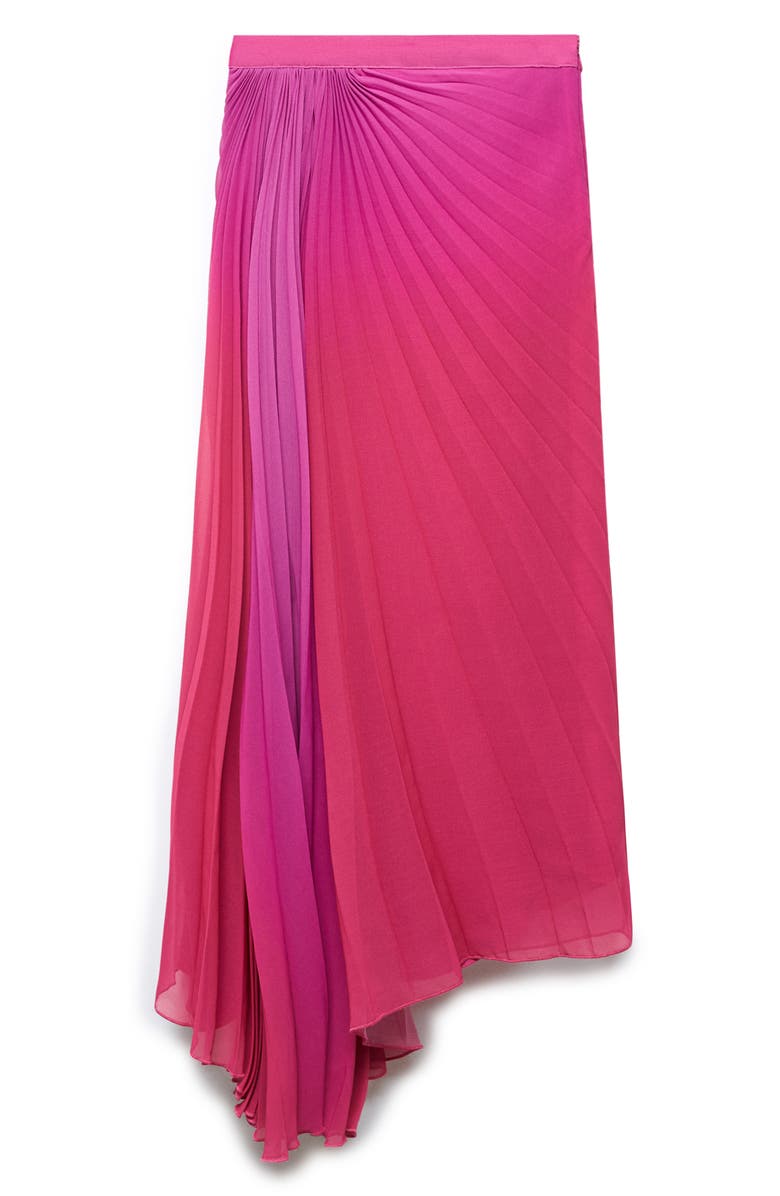 MANGO Ombré Pleated Asymmetric Hem Skirt, Alternate, color, 