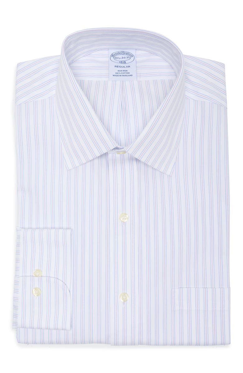 Brooks Brothers Regular Fit Stripe Non-Iron Dress Shirt, Alternate, color, 