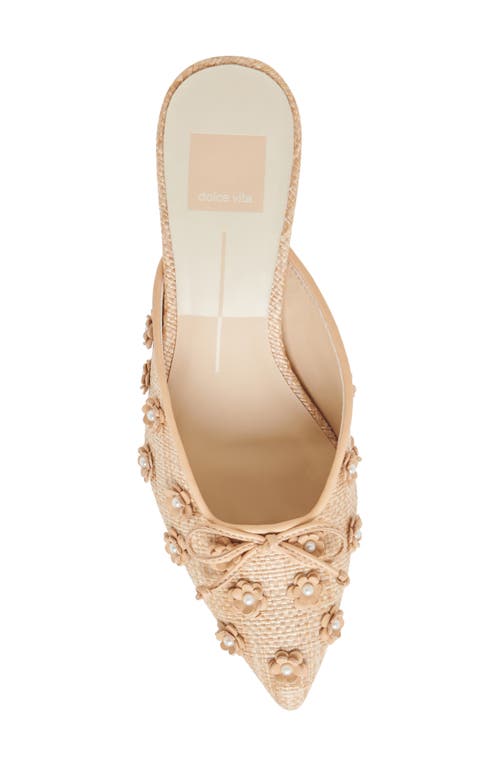 Dolce Vita Camilo Light Natural Raffia Kitten Heel Mule Pumps In Light Natural Raffia