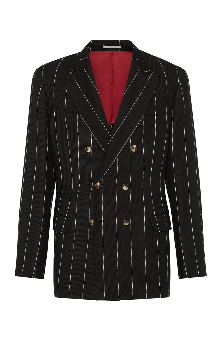 Brunello Cucinelli Diagonal twill unconstructed blazer, Main, color, 