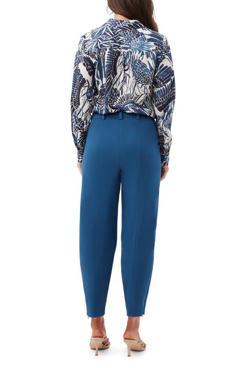 Trina Turk Cassavetes 2 Printed Button Up Top In Blue