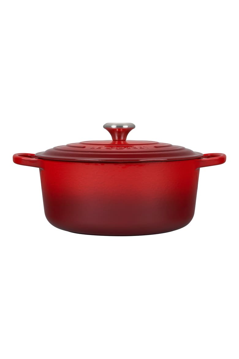 Signature 7.25-Quart Round Enamel Cast Iron Dutch Oven, Alternate, color, FLAME