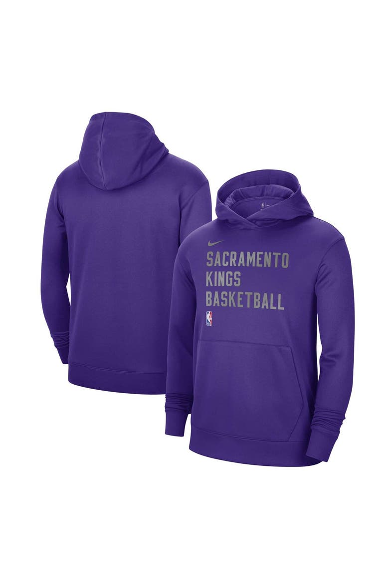 Unisex Nike Purple Sacramento Kings 2023/24 Performance Spotlight On-Court Practice Pullover Hoodie, Main, color, Purple