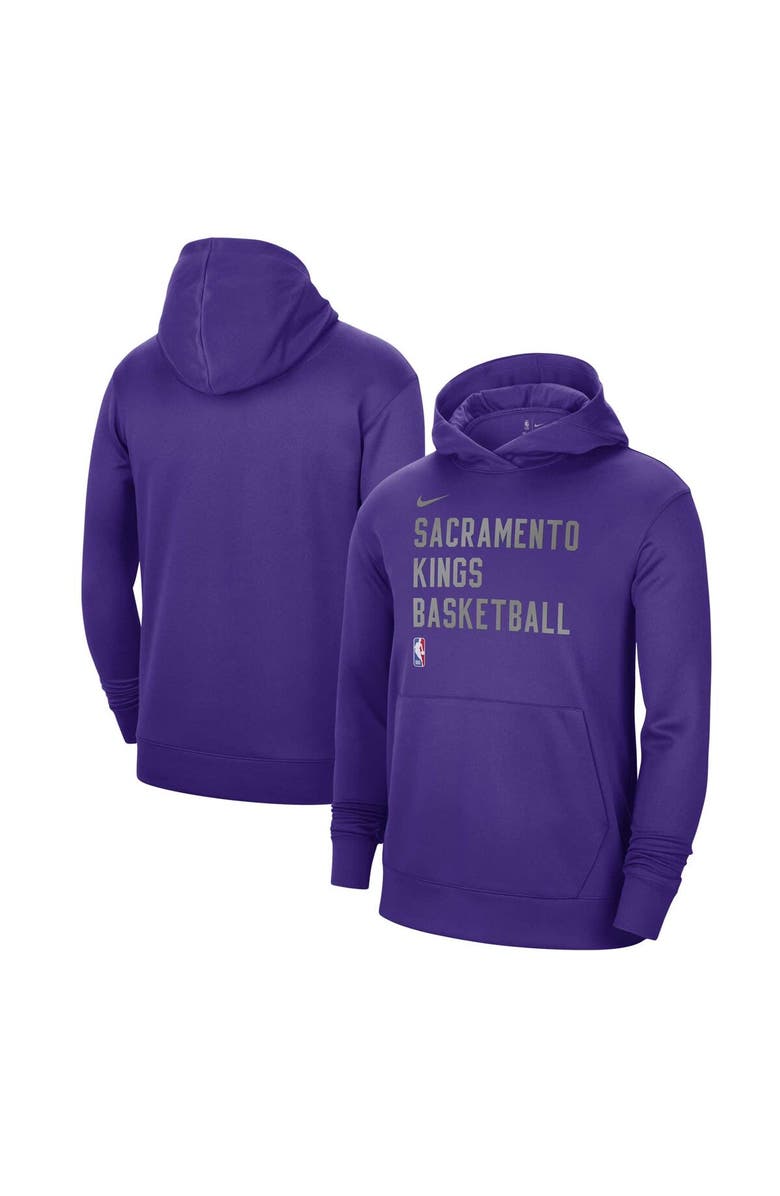 Nike Unisex Nike Purple Sacramento Kings 2023/24 Performance Spotlight On-Court Practice Pullover Hoodie, Main, color, Purple