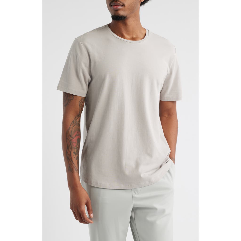 Open Edit Crewneck Stretch Cotton T-shirt In White