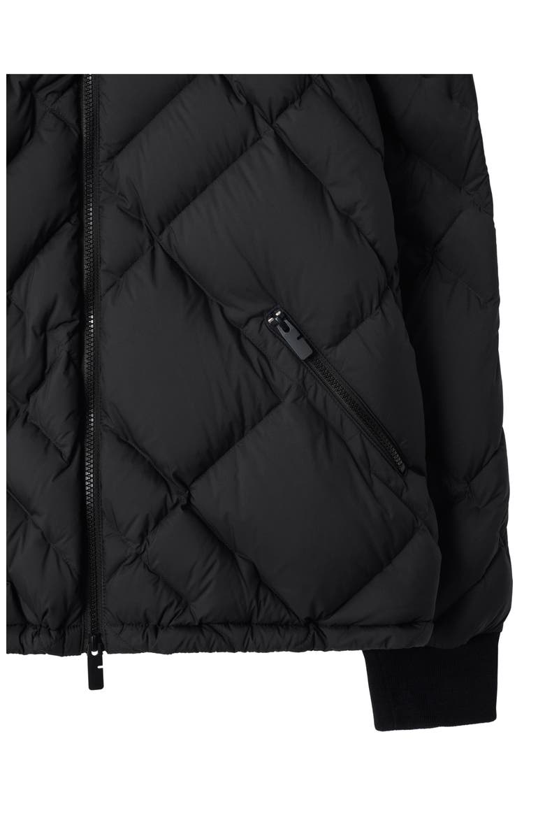 Doversgreen Check Quilted Hooded Down Puffer Jacket, Alternate, color, BLACK