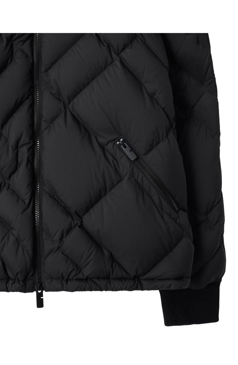Burberry Doversgreen Check Quilted Hooded Down Puffer Jacket, Alternate, color, Black