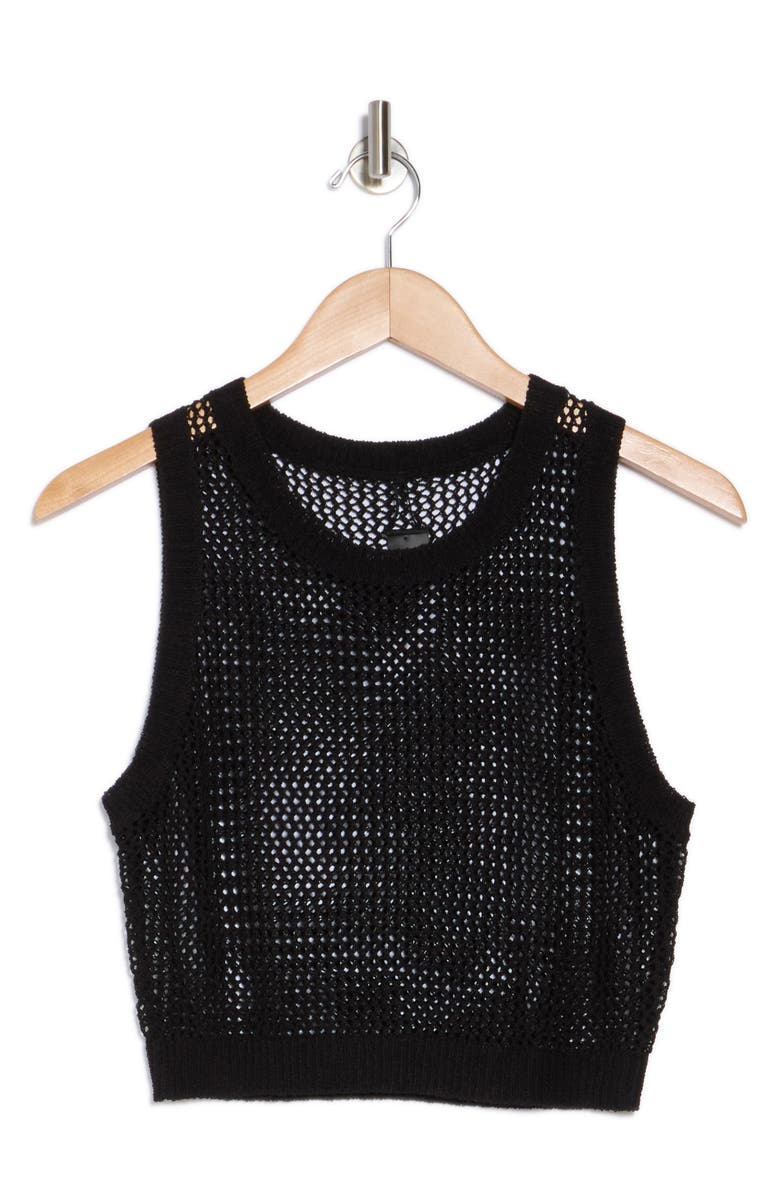 VYB Open Knit Crop Cover-Up Top, Alternate, color,