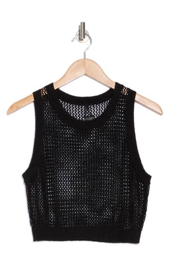VYB VYB OPEN KNIT CROP COVER-UP TOP