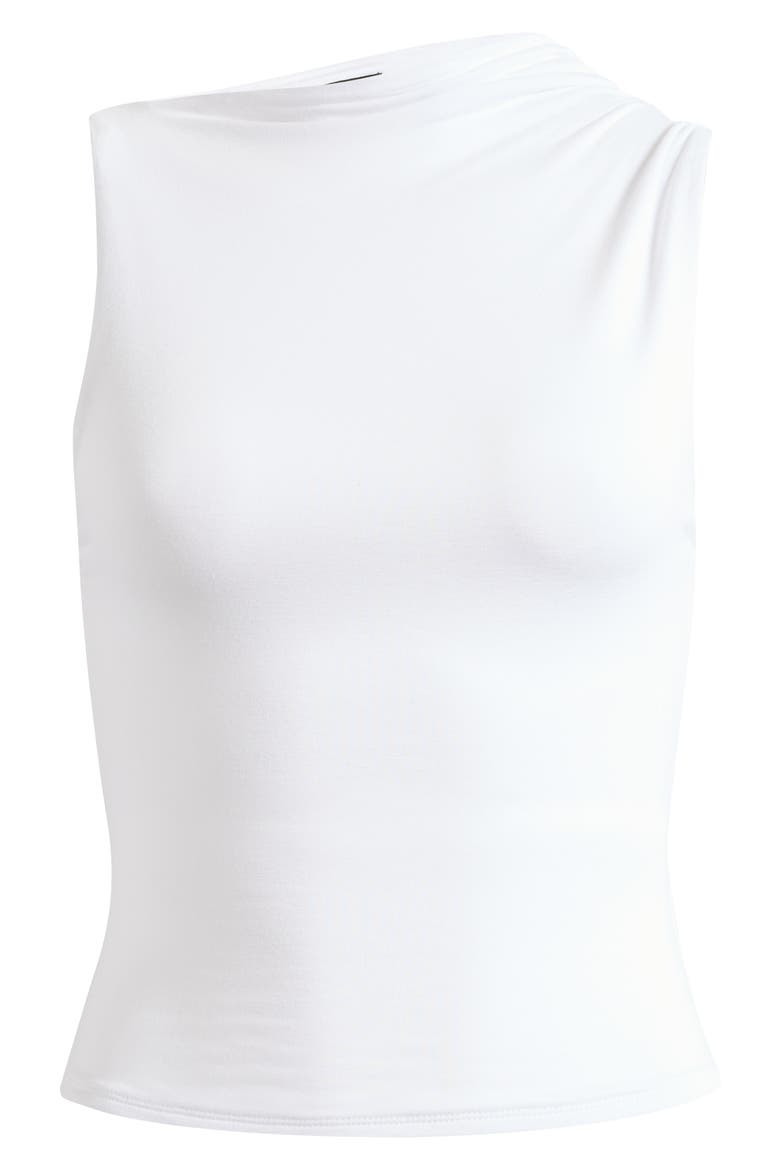 Smooth Asymmetric Neck Sleeveless Top, Alternate, color, WHITE