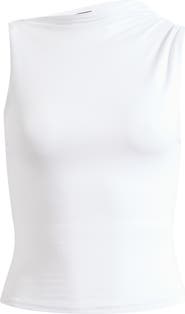 Naked Wardrobe Smooth Asymmetric Neck Sleeveless Top
