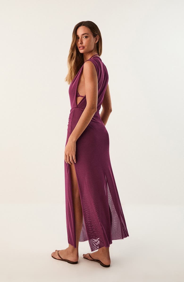 ViX Paula Hermanny Cindy Long Mesh Cover-Up Maxi Dress, Alternate, color, Purple