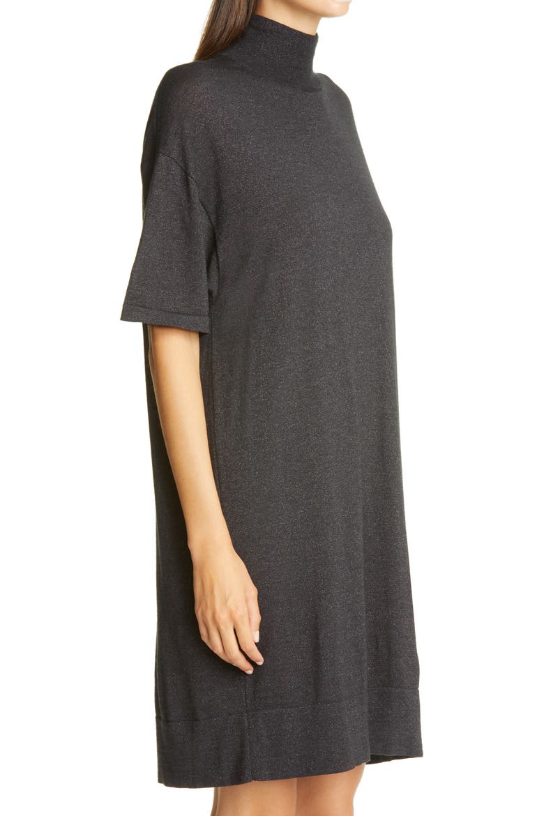 Metallic Cashmere Blend Shift Sweater Dress, Alternate, color, C2803 BLACK STONE