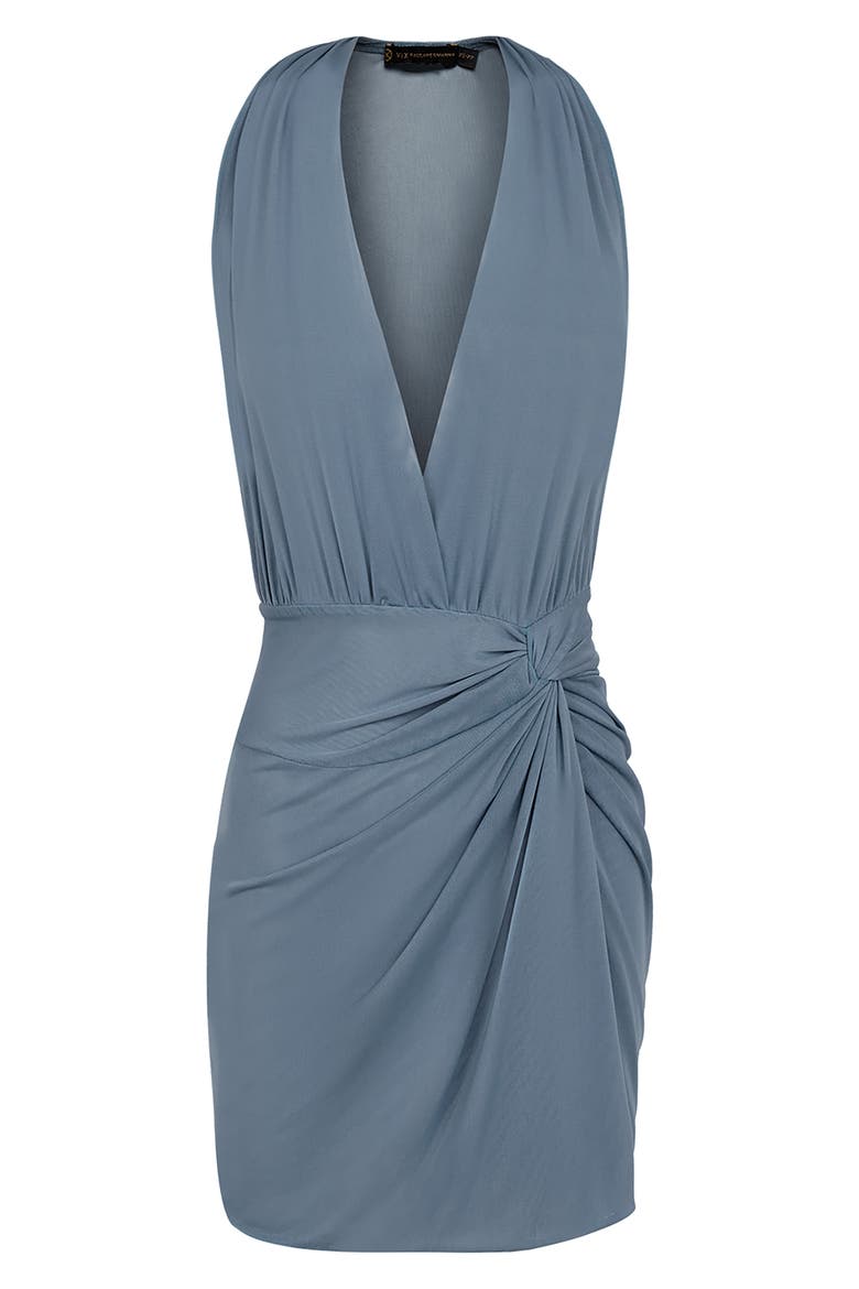 Karina Plunge Cover-Up Minidress, Alternate, color, BLUE