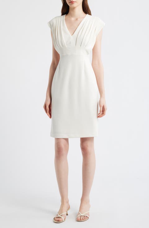 Pleated Bodice Sheath Dress