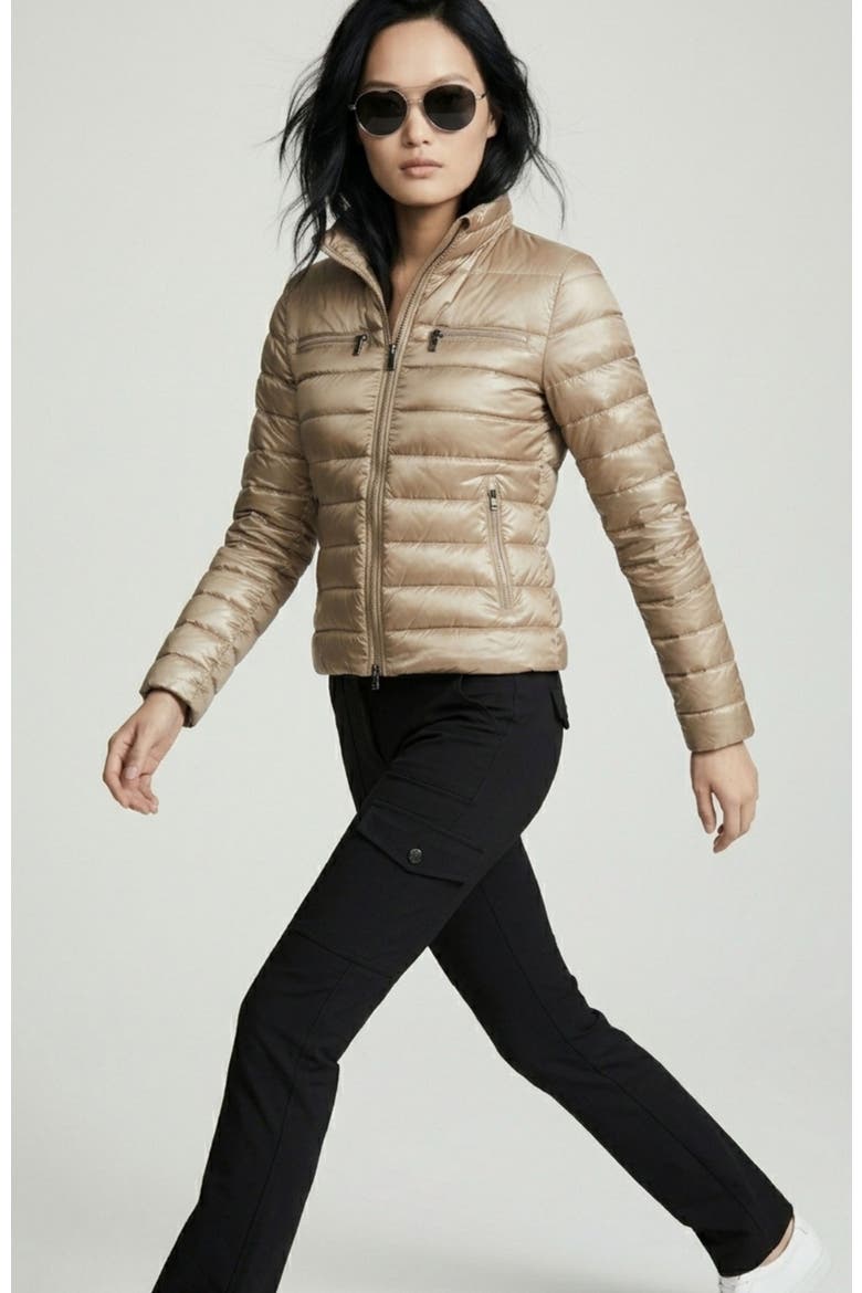Vela Puffer Jacket, Alternate, color, Champagne