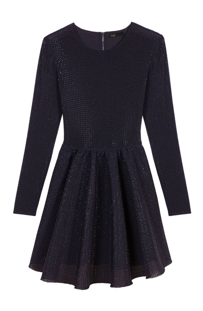 maje Rhinestone mini dress, Alternate, color, 