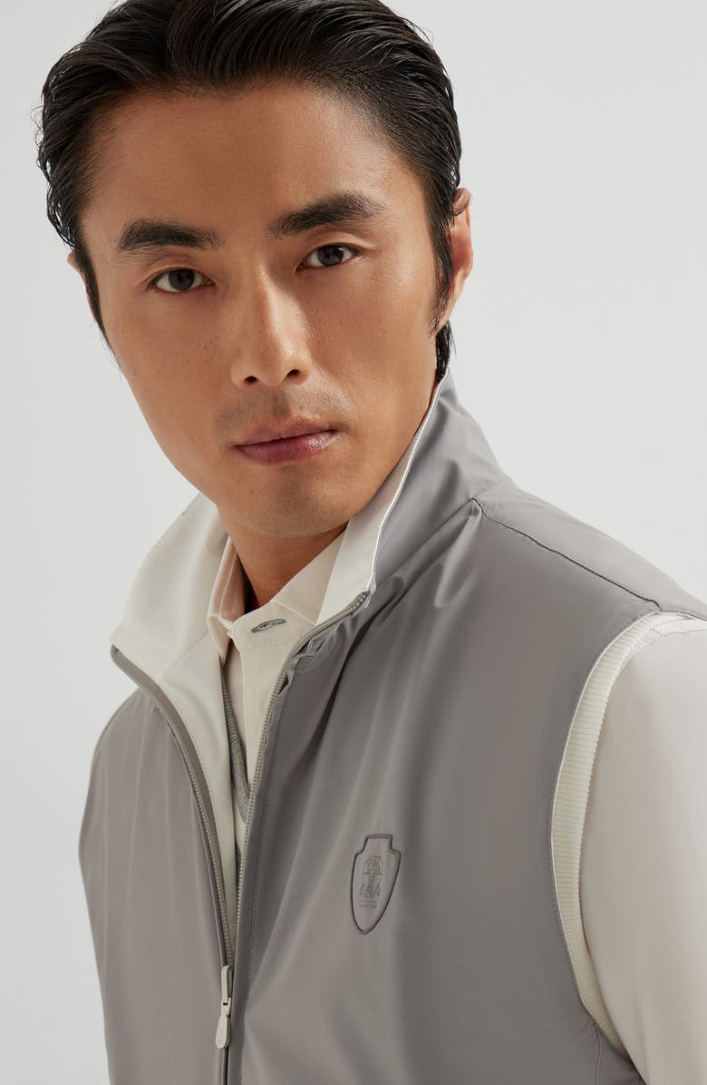 Brunello Cucinelli Reversible nylon vest, Alternate, color, White