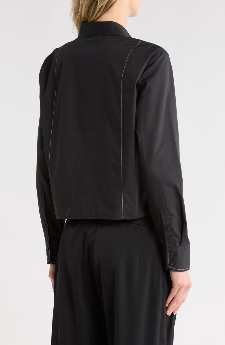 rag & bone Gerry Cotton Shirt, Alternate, color, Black