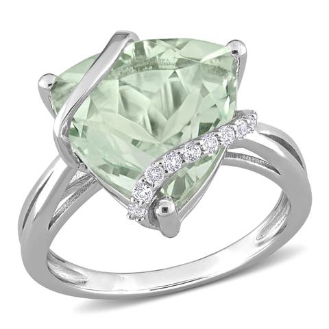 Gemstones & White Topaz Trilliant Ring