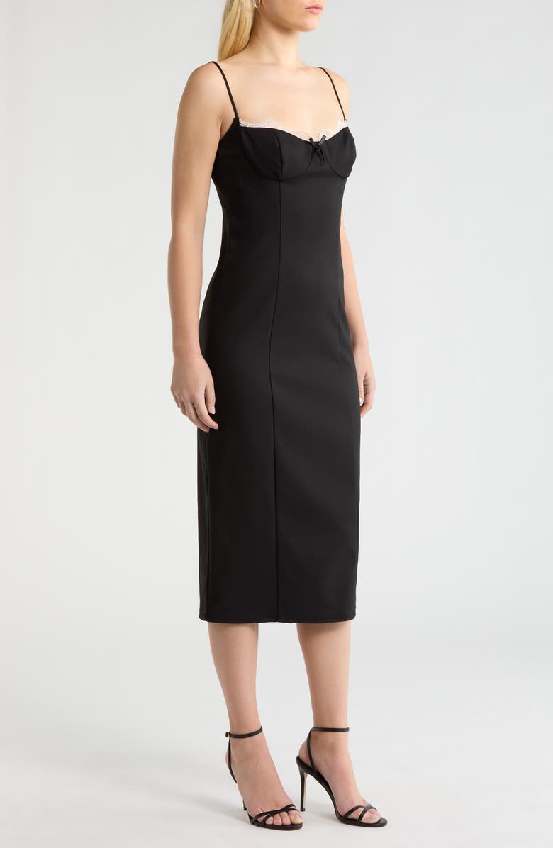 ASTR the Label Bea Midi Cocktail Dress, Alternate, color, Black