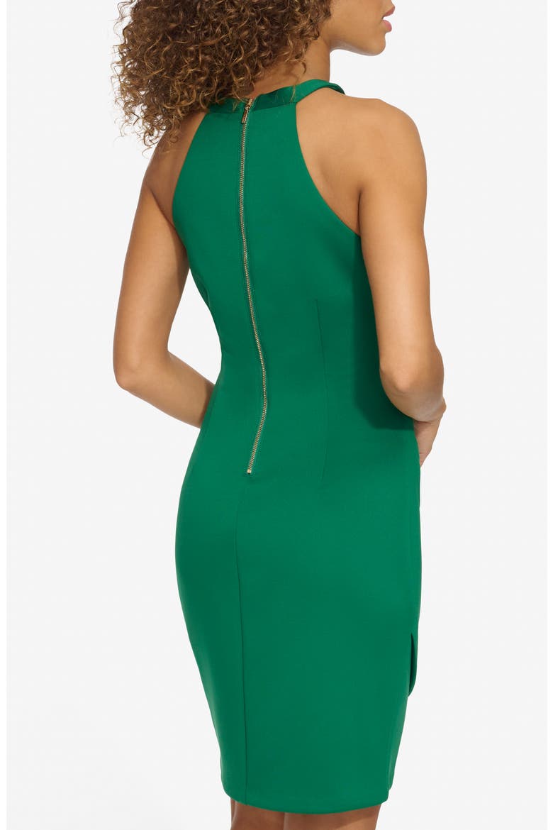 Ruched Body-Con Scuba Dress, Alternate, color, GREEN
