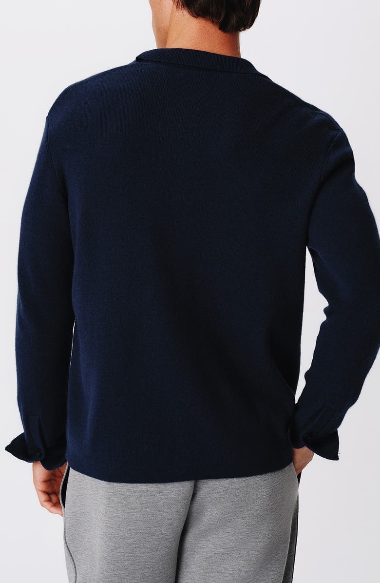 ATM Anthony Thomas Melillo Long Sleeve Polo Cardigan, Alternate, color, Midnight