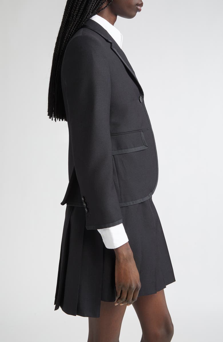 Thom Browne High Armhole Wool Fresco Sport Coat, Alternate, color, Black