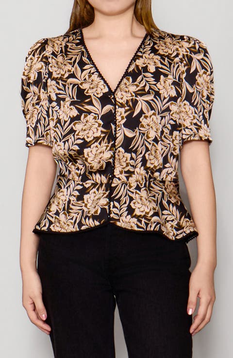 Satin Lace Trim Top