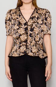MELLODAY Satin Lace Trim Top