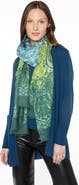 Kinross Cashmere Faded Paisley Print Scarf