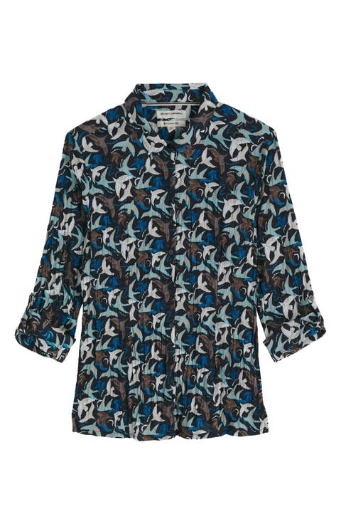 Larissa Printed Organic Cotton Button-Up Shirt