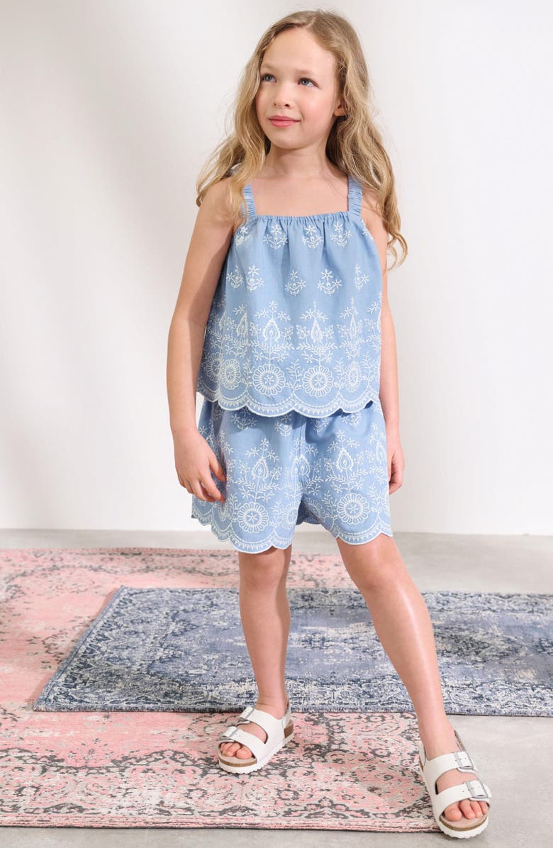 NEXT Kids' Embroidered Tank & Shorts Set, Alternate, color, Blue