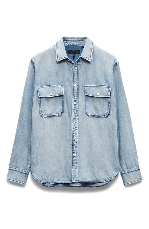 Rag & Bone Men's Denim-print Cpo Shirt In Fletcher