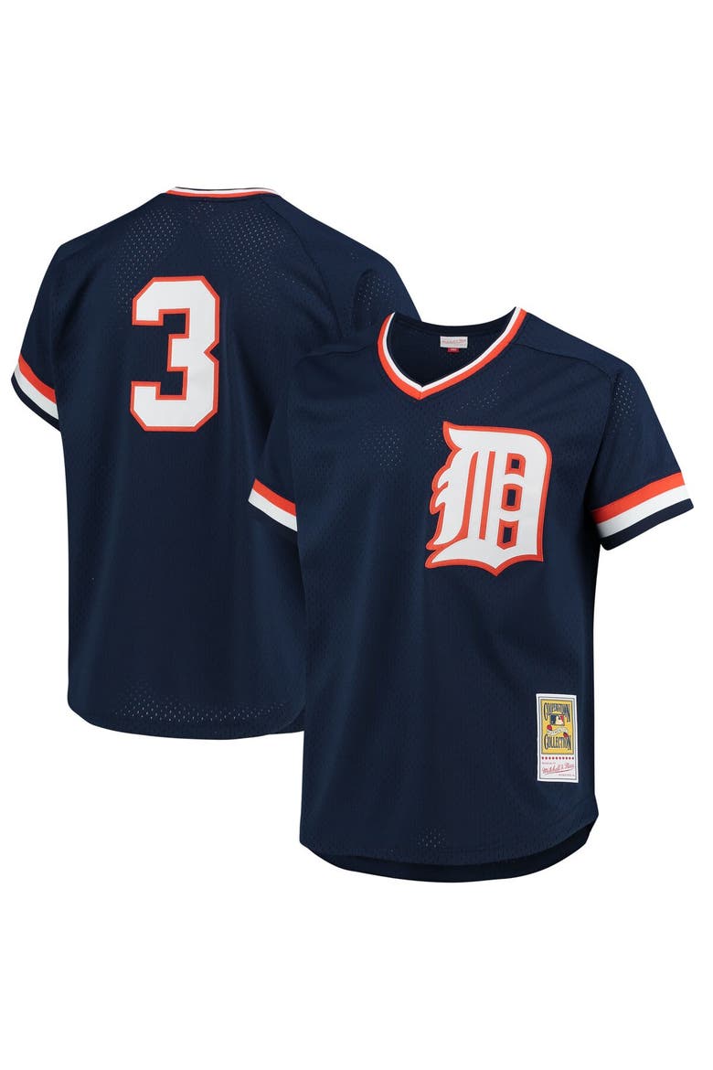 Men' s Mitchell & Ness Alan Trammell Navy Detroit Tigers 1984 Authentic Cooperstown Collection Mesh Batting Practice Jersey, Alternate, color, Navy