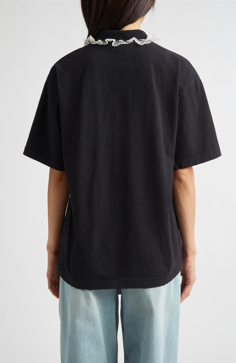 Tanner Fletcher Gender Inclusive Cletus Lace Trim Polo, Alternate, color, Black