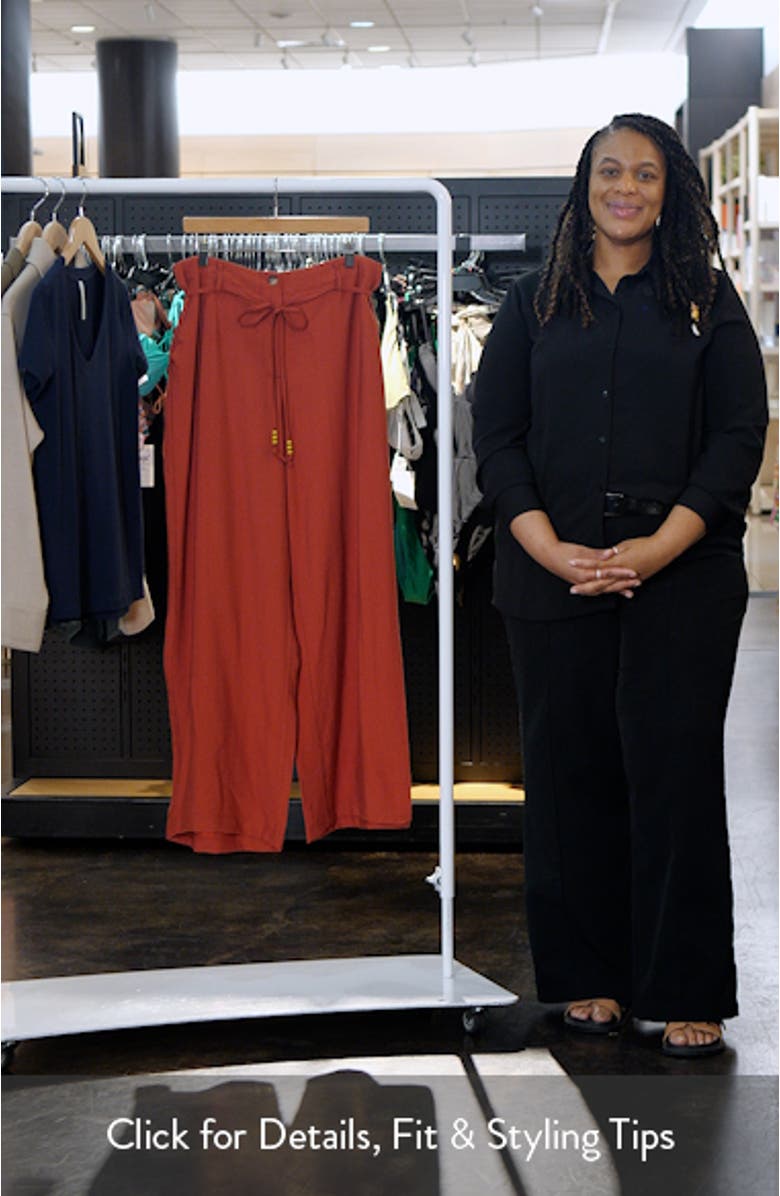 Beaded Tie Belt Wide Leg Pants, sales video thumbnail