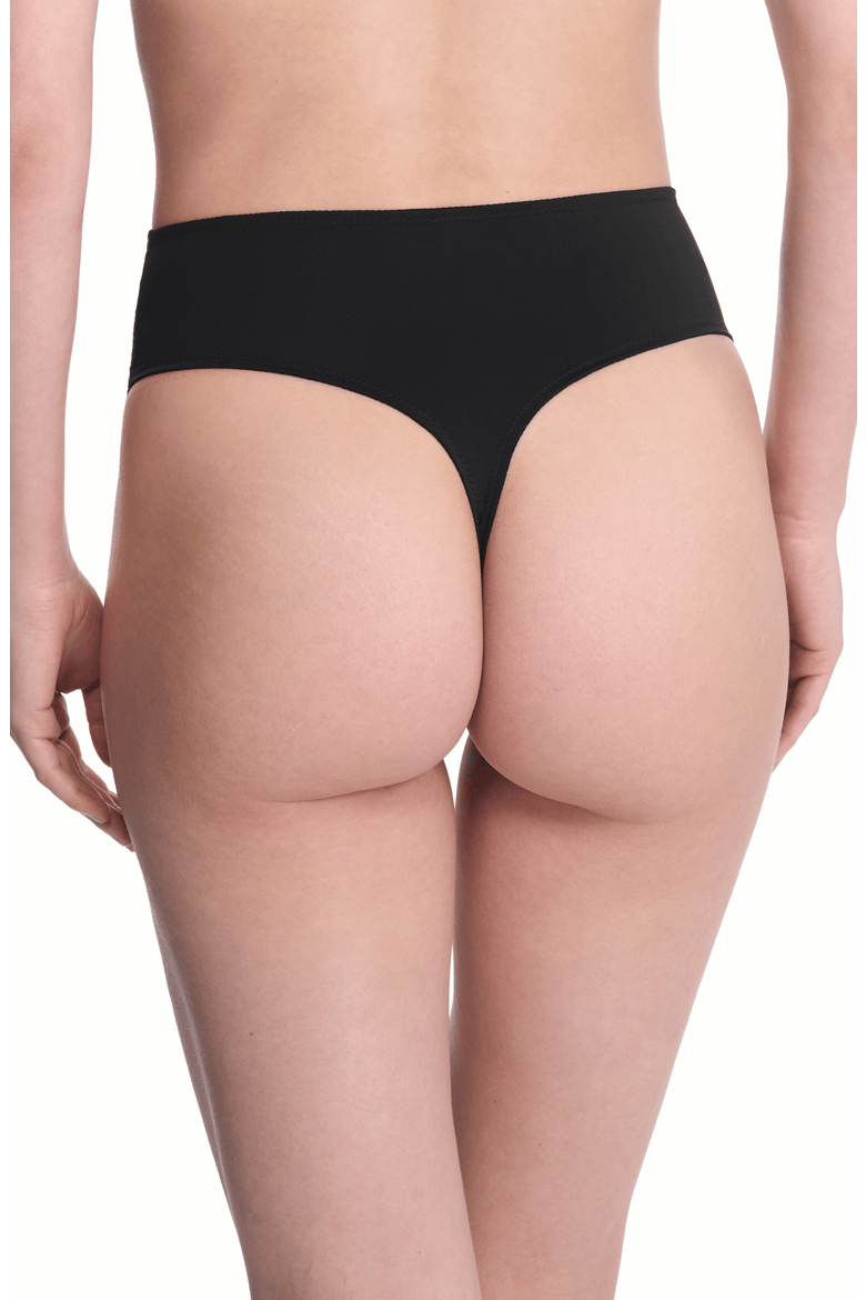 Harmony High Rise Lace Thong, Alternate, color, Black