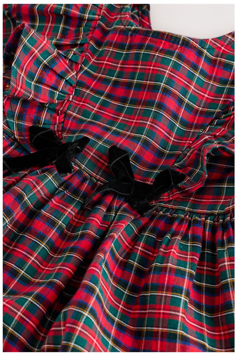 Kids' Tartan Bow Smock Dress, Alternate, color, RED